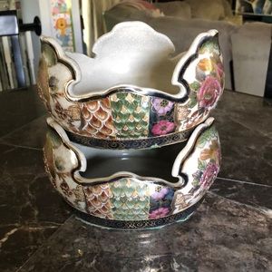{ SOLD} Vintage Asian cloisonné decorate bowls